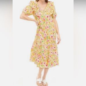 Crown & Ivy Women's Short Puff Sleeve Maxi Dress
